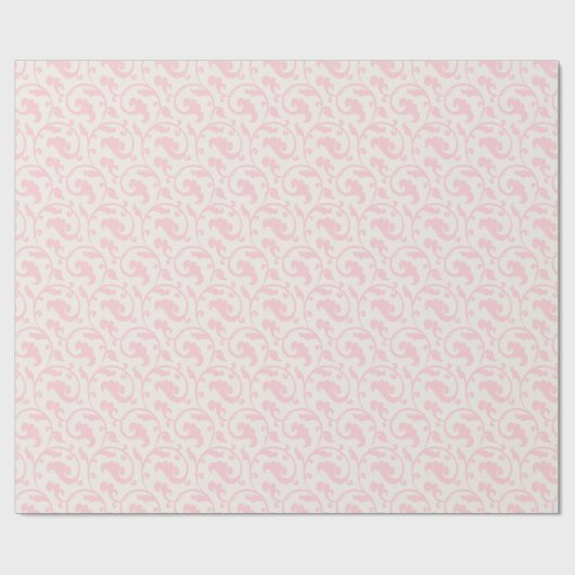 Elegant girly pastel roze florempatroon cadeaupapier (Vlak)