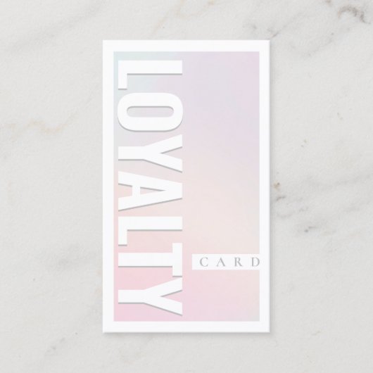 Elegant Girly Pastel Roze Loyalty Kaart Visitekaartje (Voorkant)