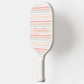 Elegant Girly Pastel Waterverf Stripes Custom Pickleball Paddle (Links)