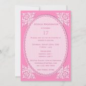 Elegant, Girly Pink 17th Birthday Kaart (Achterkant)