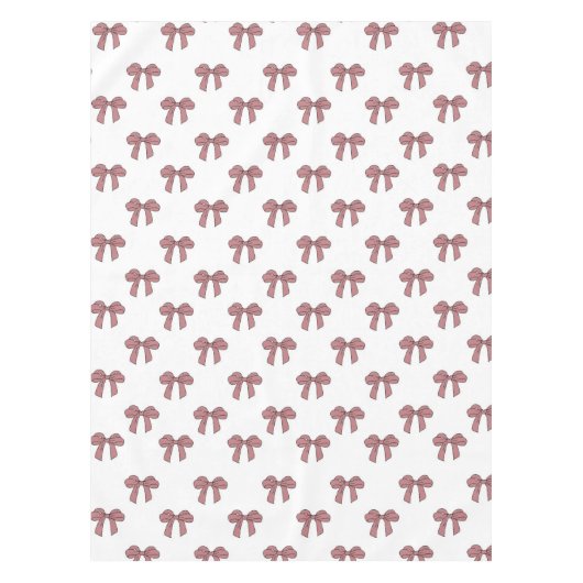 Elegant Girly Pink Bow Pattern Spring Summer Chic Tafelkleed (Voorkant)
