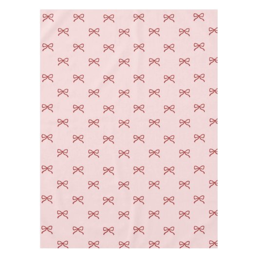 Elegant Girly Pink Bow Pattern Spring Summer Chic Tafelkleed (Voorkant)
