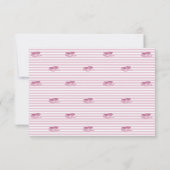 Elegant Girly Pink Bow Stripes Chic Modern Wedding RSVP Kaartje (Achterkant)