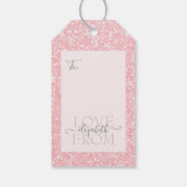 Elegant Girly Pink Glitter DIY Name Cadeaulabel (Achterkant)