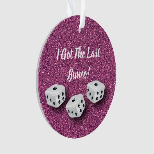 Elegant Girly Pink Glitter Last Bunco Ornament (voorkant)