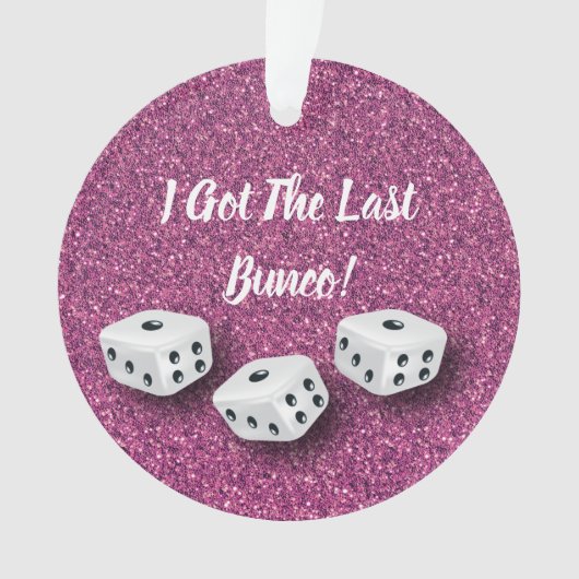 Elegant Girly Pink Glitter Last Bunco Ornament (voorkant)