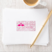 Elegant Girly Pink Glittery, Bokeh, Pink Flamingos Etiket (Insitu)