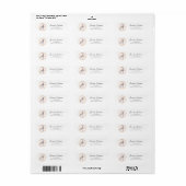 Elegant Girly Pink Gold Floral Monogram Adres Etiket (Full Sheet)