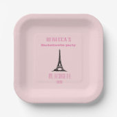 Elegant Girly Pink Paris Bachelorette Party Papieren Bordje (Voorkant)