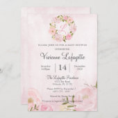 Elegant Girly Pink Peony Baby shower Kaart (Voorkant / Achterkant)