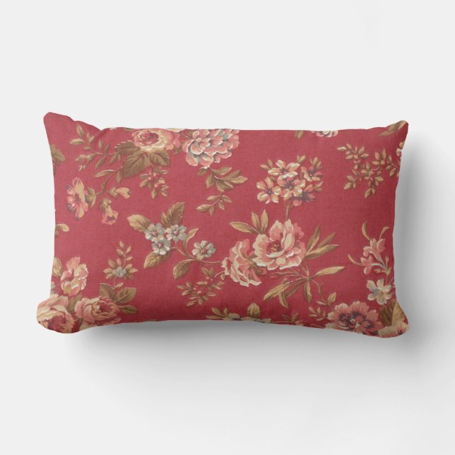  Elegant Girly Pink Red Blue Brown Rozen Kussen (Voorkant)