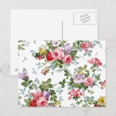  Elegant Girly Pink Red Roses Patroon Briefkaart (Voorkant / Achterkant)