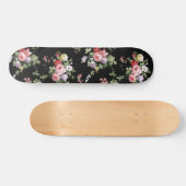  Elegant Girly Pink Red Trendy Rozen Floral Skateboard (Horizontaal)