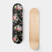  Elegant Girly Pink Red Trendy Rozen Floral Skateboard (Voorkant)