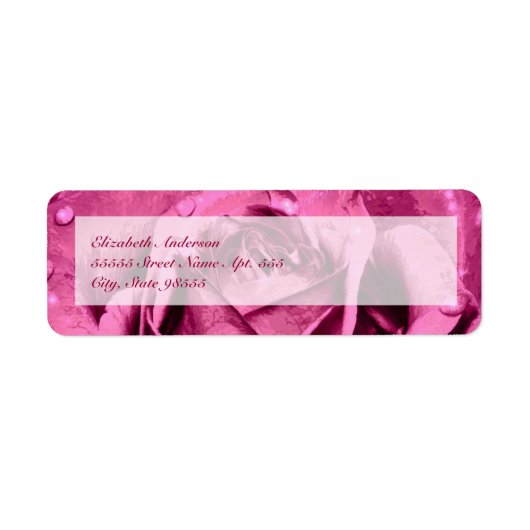 Elegant Girly Pink Rose Etiket (Voorkant)