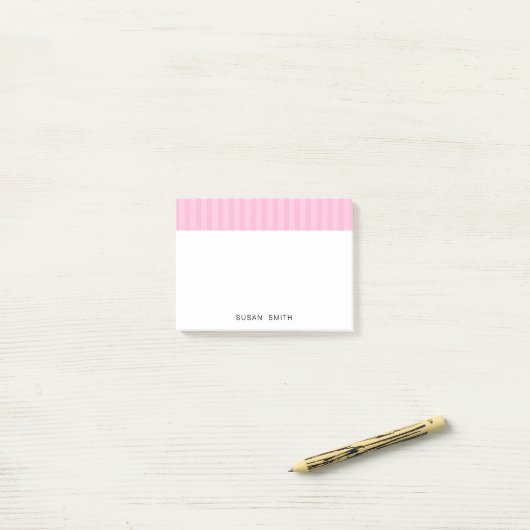 Elegant Girly Pink Rose Stripes Post-it® Notes (Op bureau)
