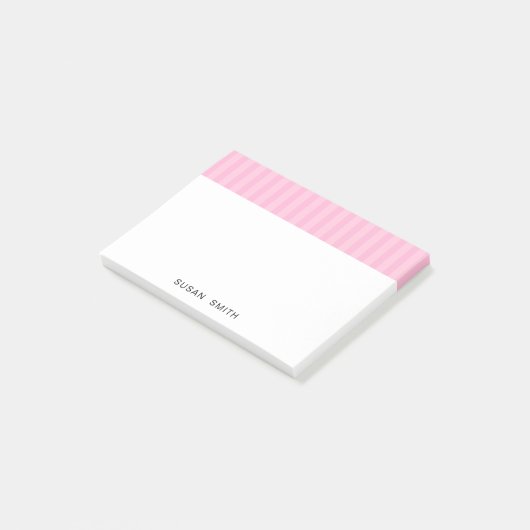 Elegant Girly Pink Rose Stripes Post-it® Notes (Schuin)