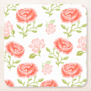 Elegant Girly Pink Roses Kartonnen Onderzetters