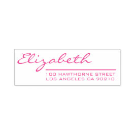 Elegant Girly Pink Script Return-adres Zelfinktende Stempel
