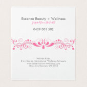 Elegant Girly Pink Swirls Lace Visitekaartje (Binnenkant ongevouwen)