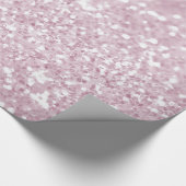 Elegant Girly Pink White Faux Glitter Cadeaupapier (Hoek)