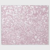 Elegant Girly Pink White Faux Glitter Cadeaupapier (Vlak)