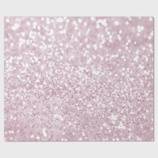 Elegant Girly Pink White Faux Glitter Cadeaupapier (Vlak)