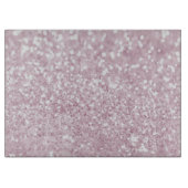 Elegant Girly Pink White Faux Glitter Snijplank (Voorkant)