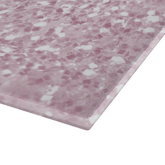 Elegant Girly Pink White Faux Glitter Snijplank (Hoek)