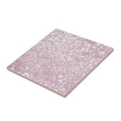 Elegant Girly Pink White Faux Glitter Tegeltje (Zijkant)
