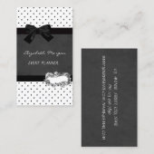 Elegant Girly Professional, Polka Dots, Black Bow Visitekaartje (Voorkant / Achterkant)