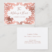 Elegant Girly Roos Gold Damask styled Lijst Visitekaartje (Voorkant / Achterkant)