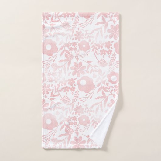 Elegant Girly Roos Gold Flowers Shapes Pattern Bad Handdoek (Handdoek)