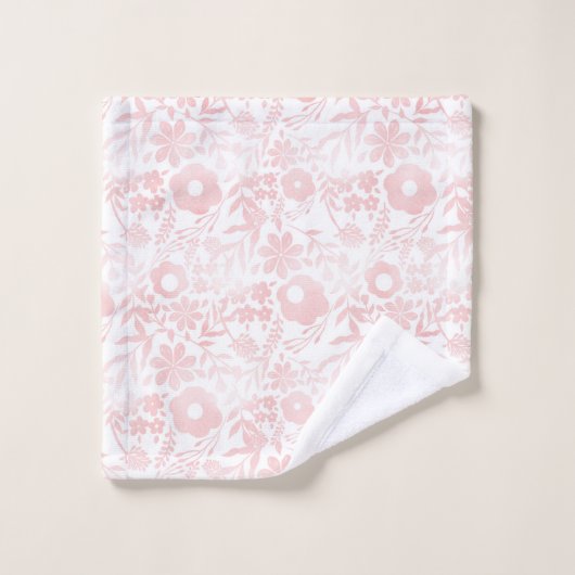 Elegant Girly Roos Gold Flowers Shapes Pattern Bad Handdoek (Wasdoekje)