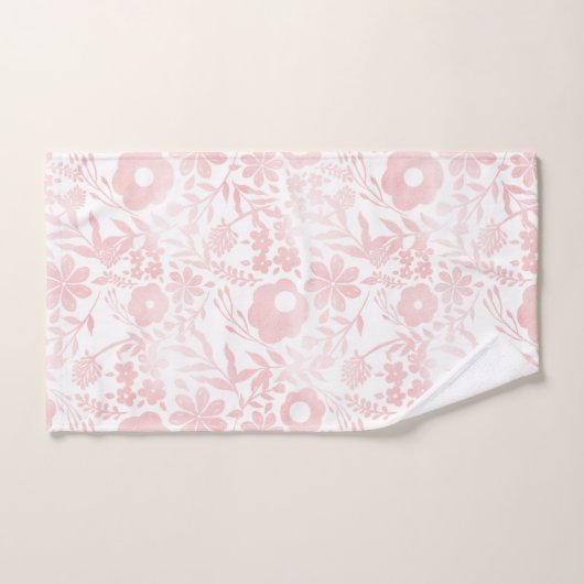 Elegant Girly Roos Gold Flowers Shapes Pattern Bad Handdoek (Handdoek)