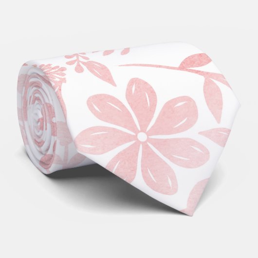 Elegant Girly Roos Gold Flowers Shapes Pattern Stropdas (Opgerold)