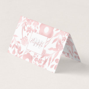 Elegant Girly Roos Gold Flowers Visitekaartje