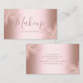 Elegant girly roos Gold glitter palm make-up Visitekaartje (Voorkant / Achterkant)