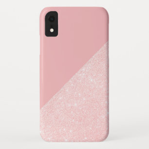 Elegant girly roos gold glitter & pastelroze Case-Mate iPhone case