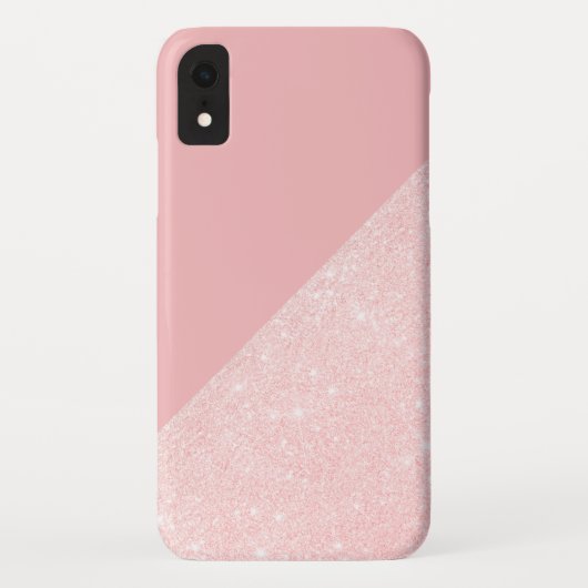 Elegant girly roos gold glitter & pastelroze Case-Mate iPhone case (Achterkant)