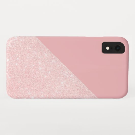 Elegant girly roos gold glitter & pastelroze Case-Mate iPhone case (Achterkant (horizontaal))