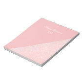 Elegant girly roos gold glitter & pastelroze notitieblok (Linkerzijde)