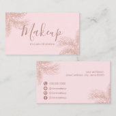 Elegant girly roos Gold glitter roze handpalm make Visitekaartje (Voorkant / Achterkant)