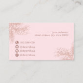 Elegant girly roos Gold glitter roze handpalm make Visitekaartje (Achterkant)