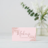 Elegant girly roos Gold glitter roze handpalm make Visitekaartje (Staand voorkant)