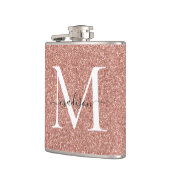 Elegant Girly Roos Gold Glitter Sparkle Monogram Heupfles (Links)