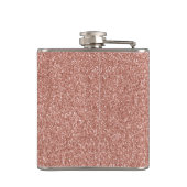 Elegant Girly Roos Gold Glitter Sparkle Monogram Heupfles (Achterkant)