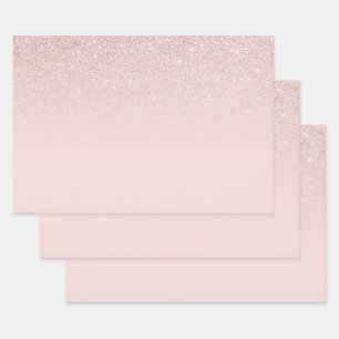 Elegant Girly Roos Gold Pink Inpakpapier Vel