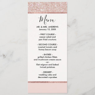 Elegant Girly Roos Gold Pink Menu