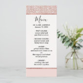 Elegant Girly Roos Gold Pink Menu (Staand voorkant)